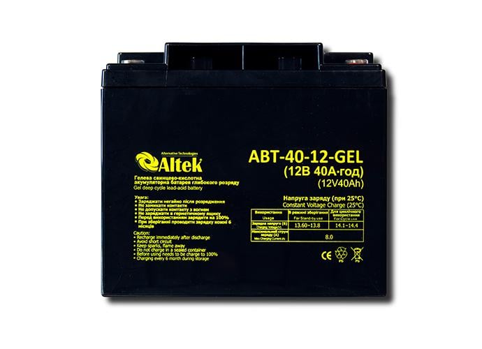 Аккумулятор Altek ABT-40-12-GEL - фото 2 Аккумулятор Altek ABT-40-12-GEL - фото 2