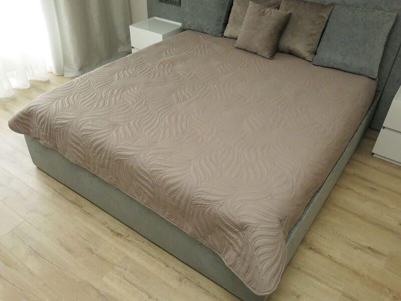 Покривало Decorator Листя двостороннє 180x215 см Капучино/Бежевий (14319216)