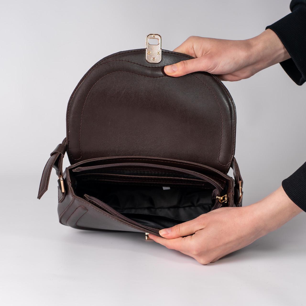 Сумка женская седло XENIA № 16-24 Коричневый - фото 5