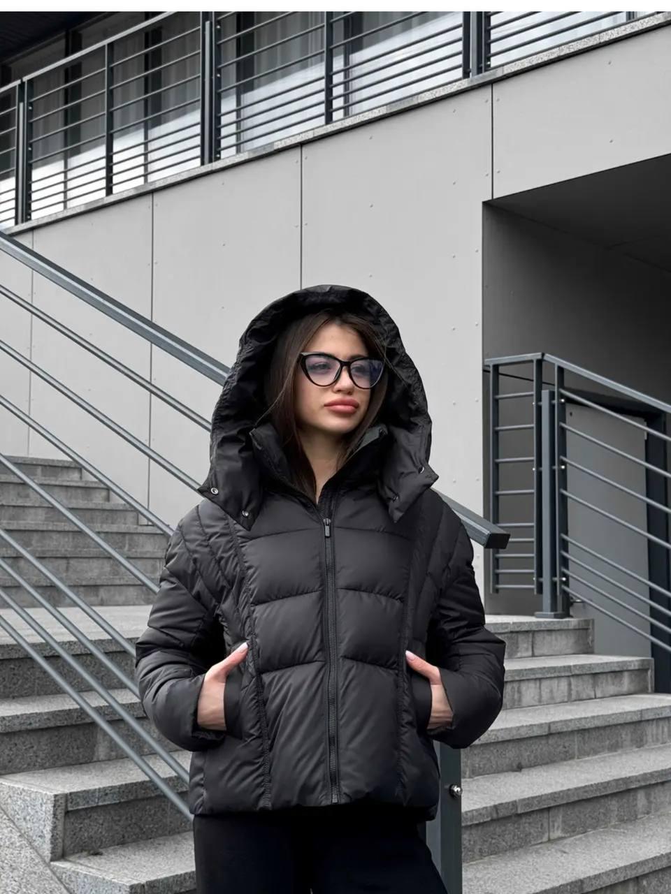 Пуховик жіночий зимовий D&V Coture DV-009 р. 46 Чорний (29175839) - фото 2 Пуховик жіночий зимовий D&V Coture DV-009 р. 46 Чорний (29175839) - фото 2