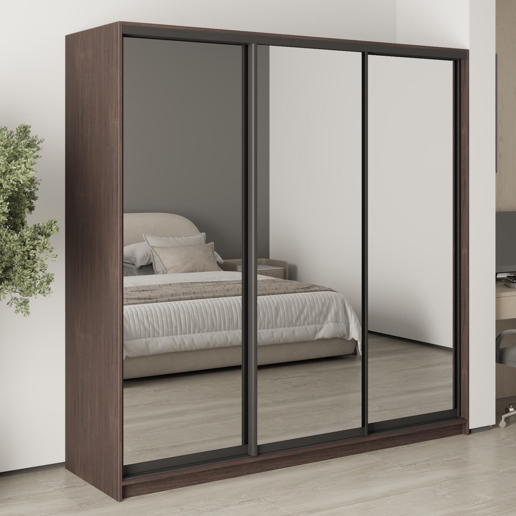 Шкаф-купе трехдверный MebelStar Стандарт BG 3 Зеркала 210x60x210 см Дуб ристрето (MBS-8517)