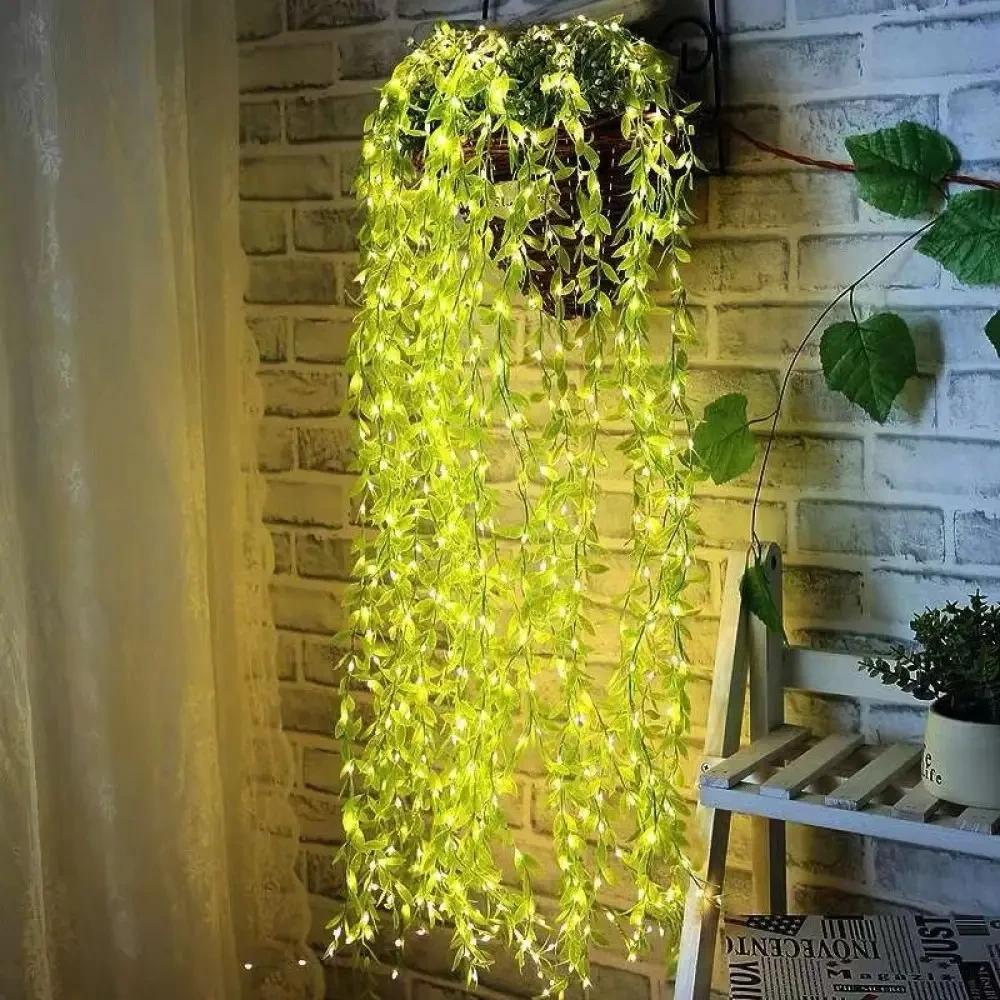 Гирлянда Ива SF-56 200 LED теплый белый свет Зеленый