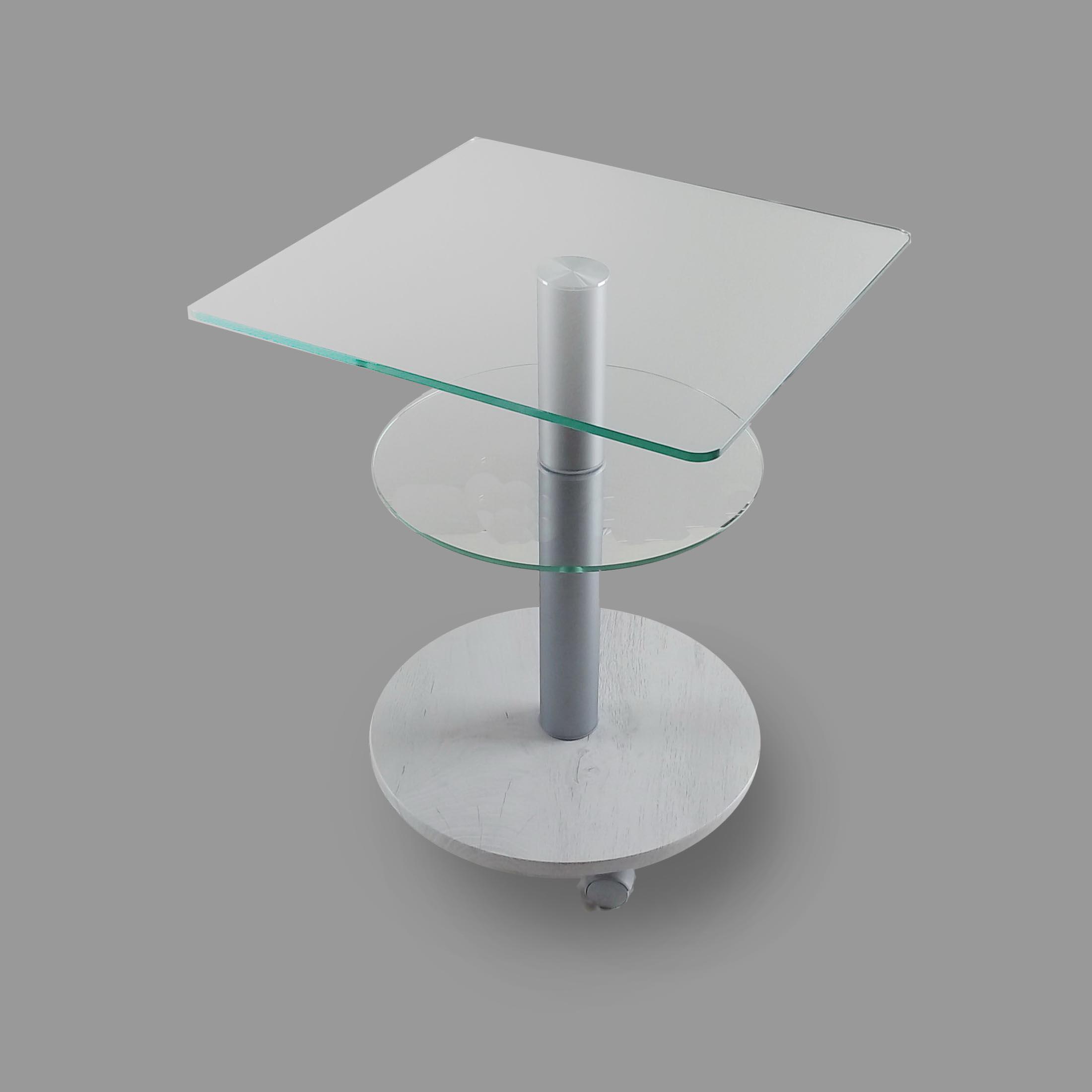 Стол журнальный стеклянный Commus Bravo Light Kv6 clear-sosnak-alm60 Белый (433820232) - фото 5 Стол журнальный стеклянный Commus Bravo Light Kv6 clear-sosnak-alm60 Белый (433820232) - фото 5