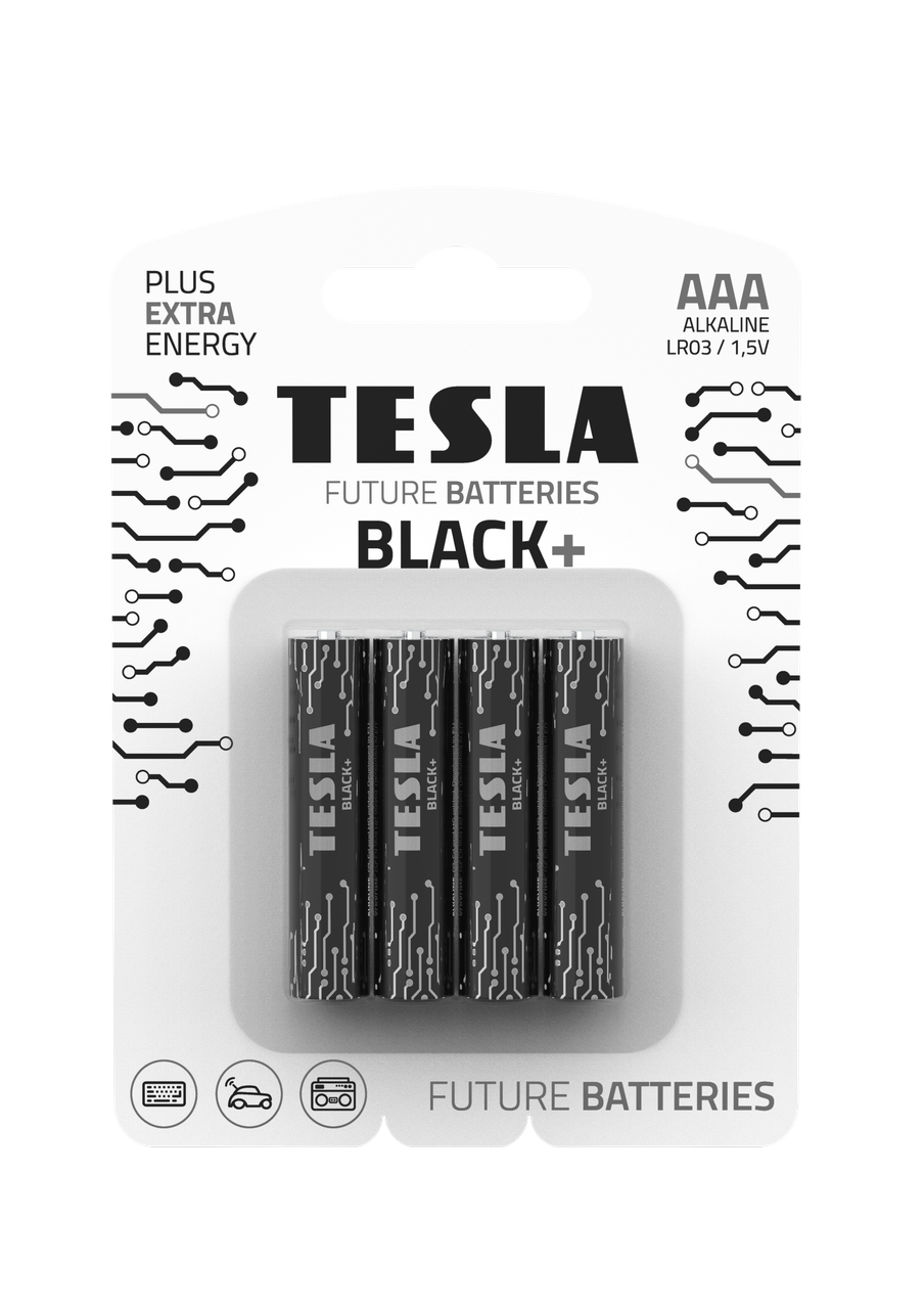 Батарейки TESLA AAA BLACK+ LR03 BLISTER FOIL 4 шт. (1793863762)