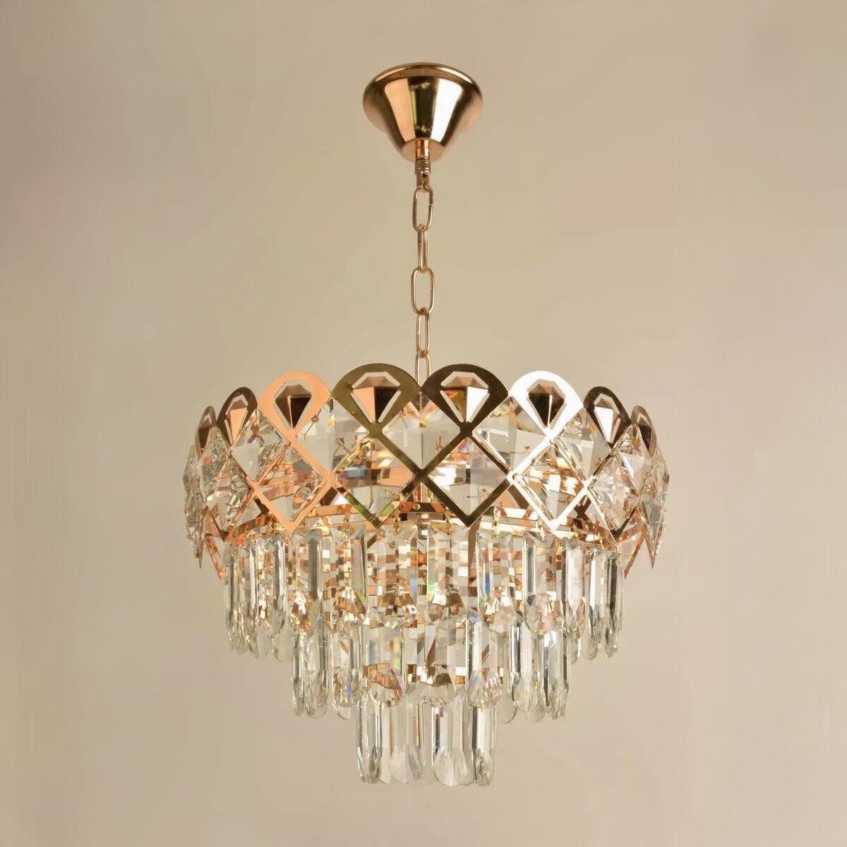 Люстра Sirius з кришталевим декором під десять ламп Е27 Золотий (Л 8103/10-500)