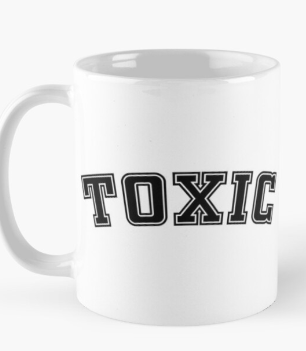 Чашка керамическая с принтом "Toxiс" 330 мл Белый (ПН145Ч)