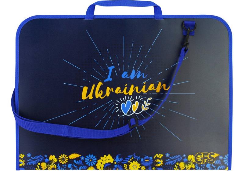 Портфель пластиковый Colorful А3 на молнии с длинной ручкой (30003-01)