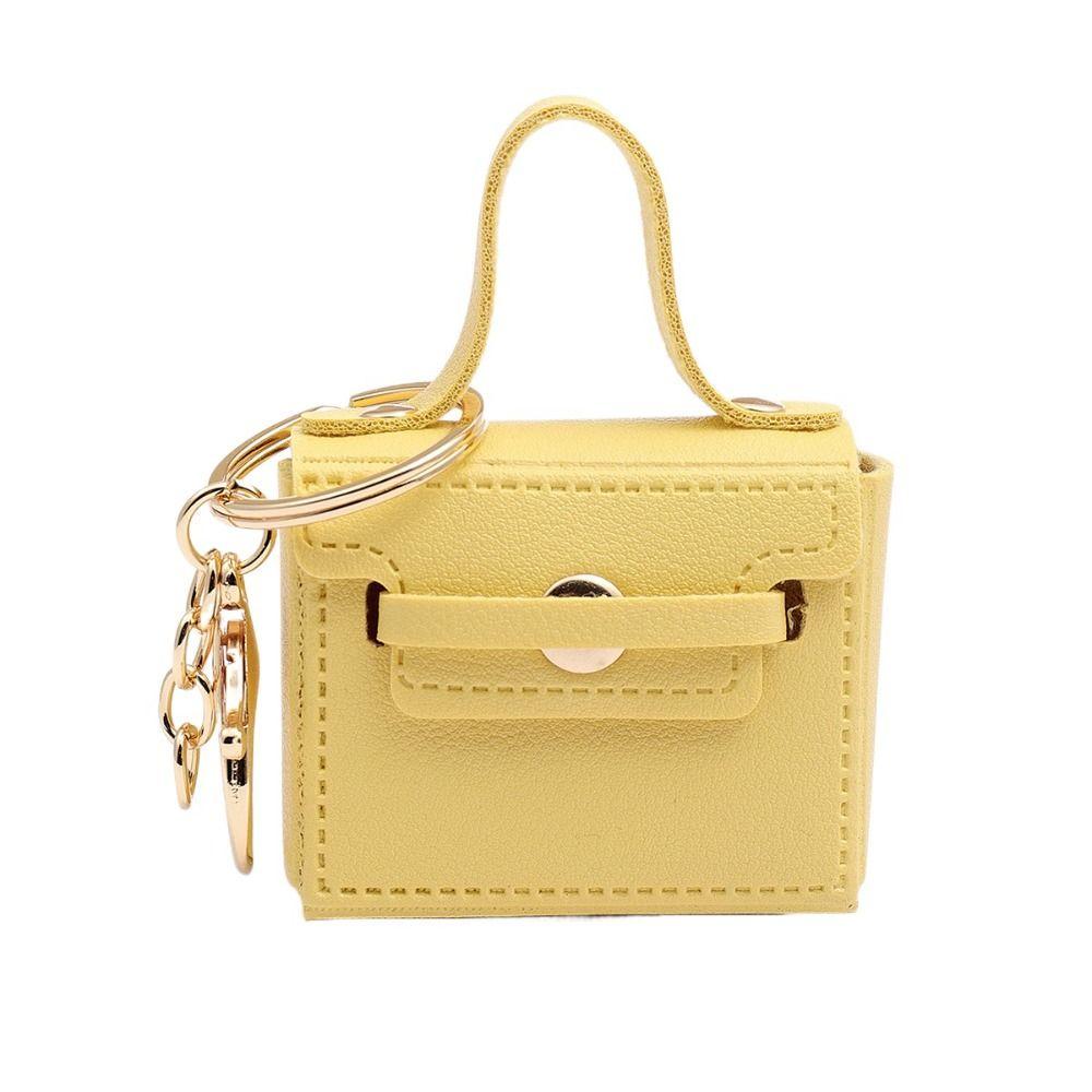 Брелок-ключница Мини сумочка на сумку/косметичку Желтый - фото 4 Брелок-ключница Мини сумочка на сумку/косметичку Желтый - фото 4