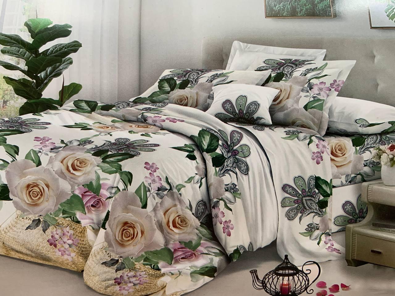 Комплект постельного белья Цветы полуторный бязь 150х220 см Разноцветный Комплект постельного белья Цветы полуторный бязь 150х220 см Разноцветный