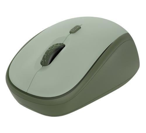 Компьютерная мышка беспроводная оптическая Trust Yvi+ Silent USB 800/1600 dpi 4 кнопки гнездо для хранения приемника USB 1xAA Зеленый (24552)