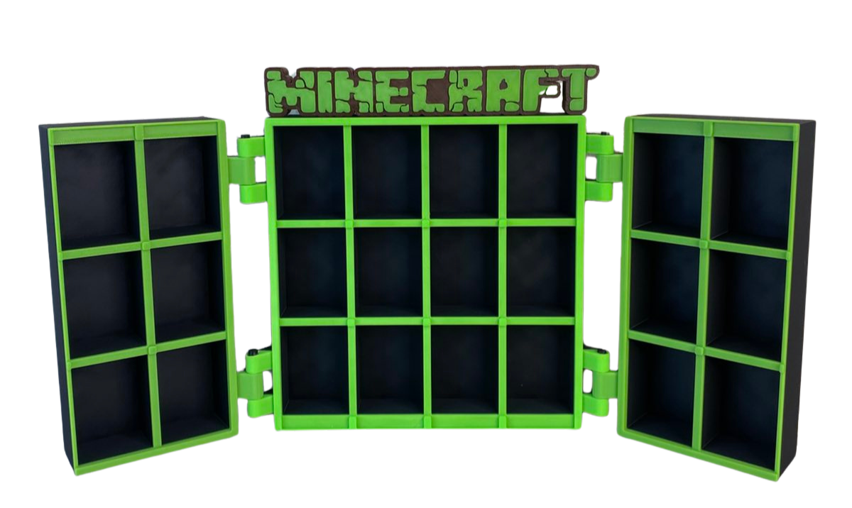 Полка тематическая Конструктор для хранения коллекции фигурок Kinder Joy Minecraft 2026г Stand/Display/Для 28 (33363756)