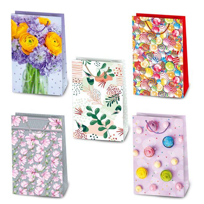 Пакет подарочный Flora микс 22,5х11х34,5 см 10 шт. (8450)