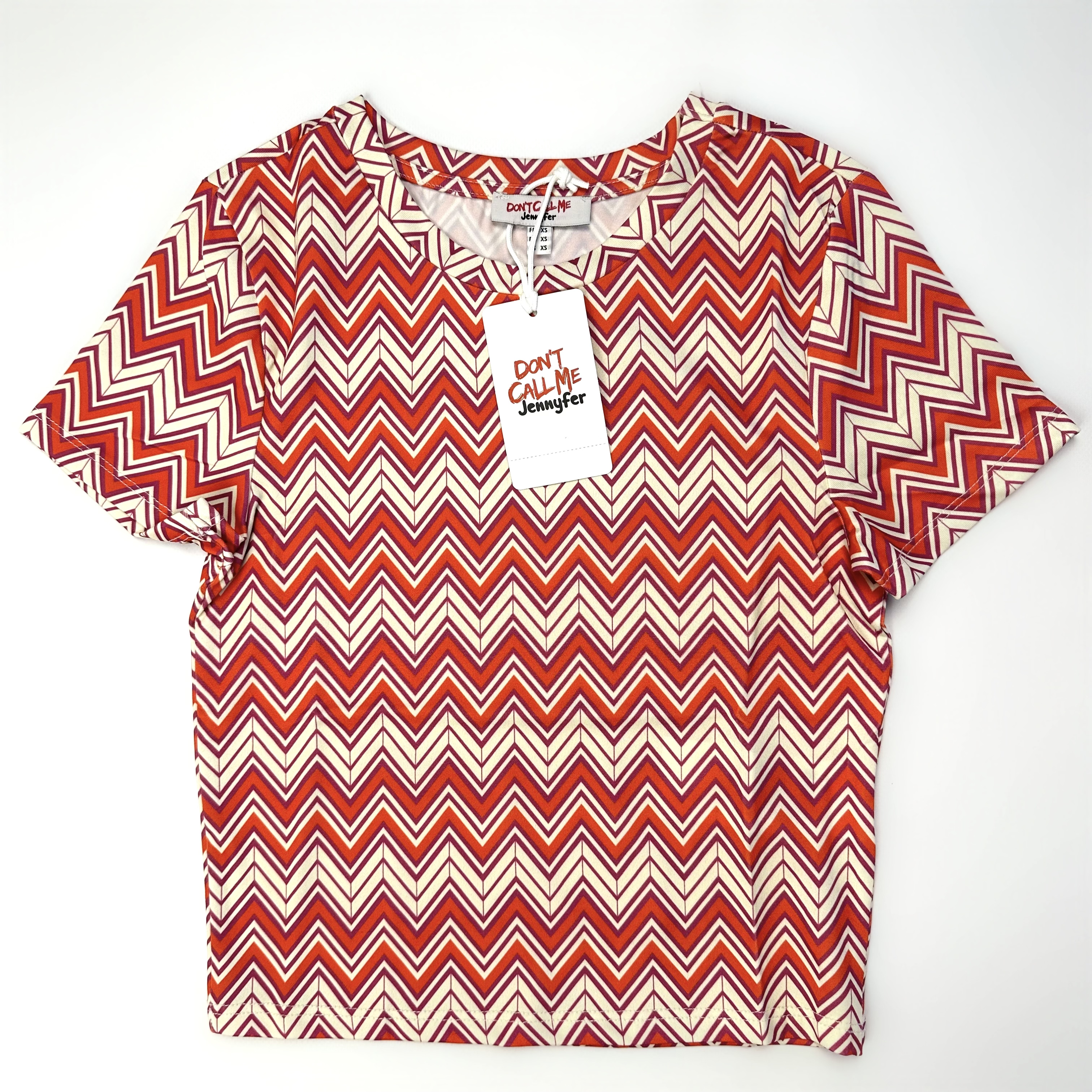 Футболка Jennyfer 242 с принтом XS Красный (242)