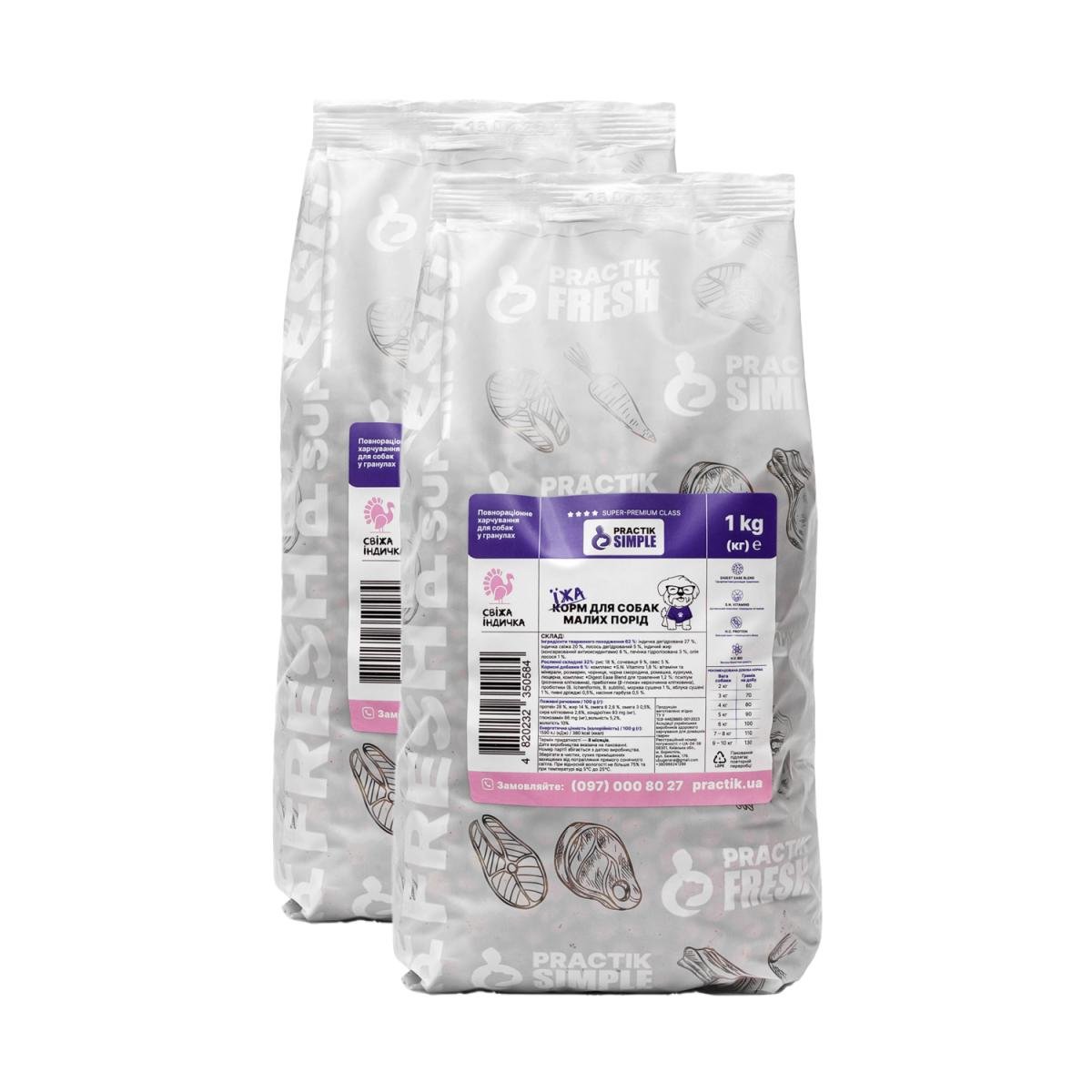 Корм для собак малих порід Practik Simple з Свіжою Індичкою 2 кг (2MTS584) - фото 1