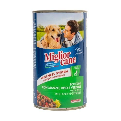 Влажный корм Migliorcane для собак с кусочками говядины 1250 г