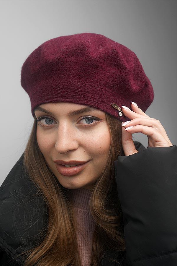 Берет шерстяной Braxton Донна женский Бордовый (7218)