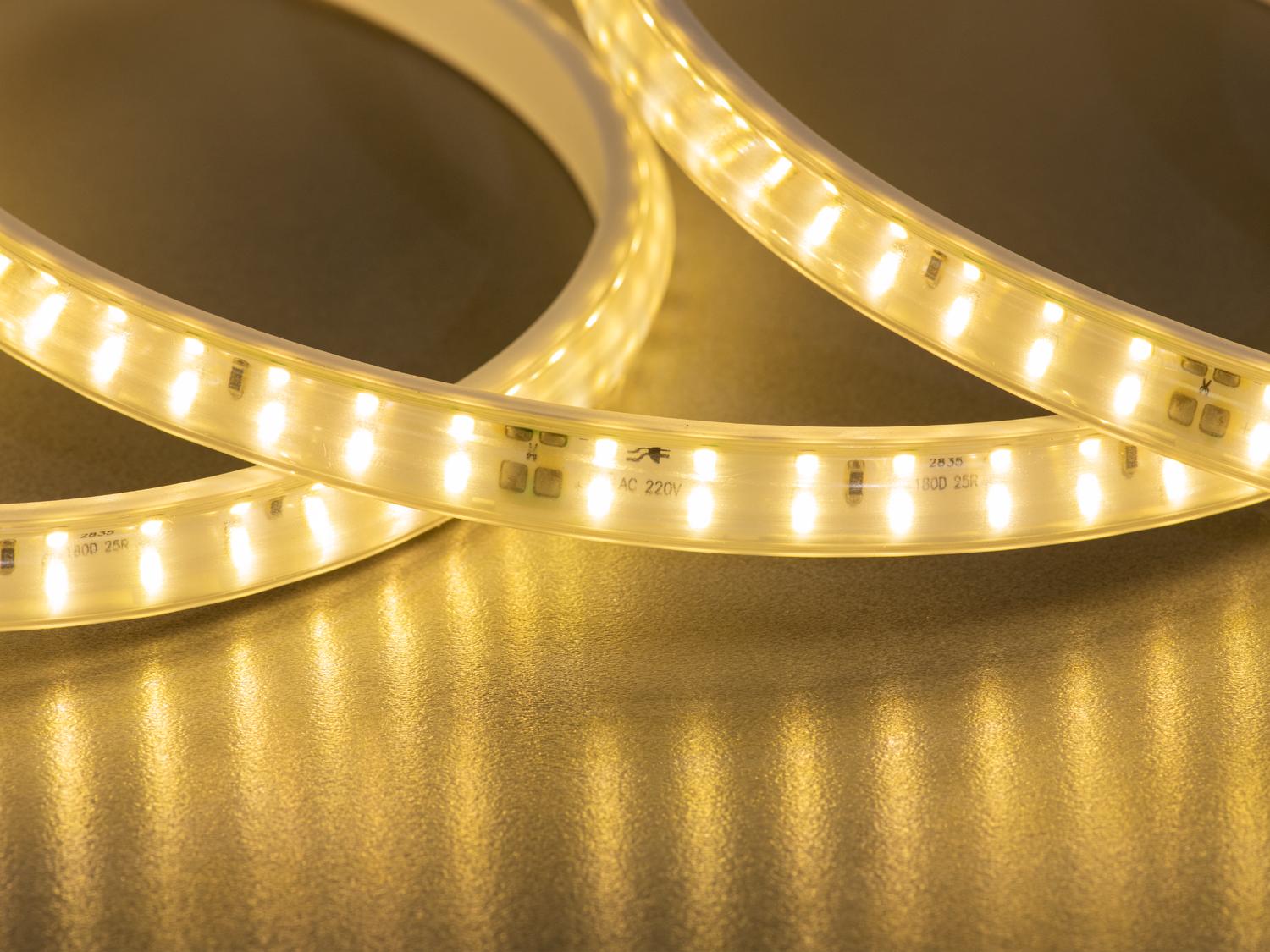 Светодиодная лента 220 В 180 диодов на метр герметична 12 мм Теплый (P220-2835-180-WW-65-12) Светодиодная лента 220 В 180 диодов на метр герметична 12 мм Теплый (P220-2835-180-WW-65-12)