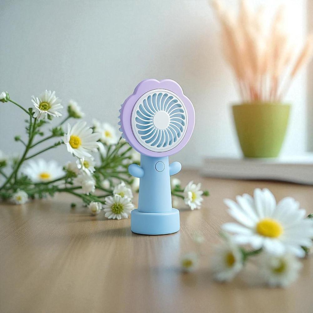 Вентилятор портативный на аккумуляторе и USB Цветок Фиолетовый (51-фио-BT-8861) - фото 6 Вентилятор портативный на аккумуляторе и USB Цветок Фиолетовый (51-фио-BT-8861) - фото 6