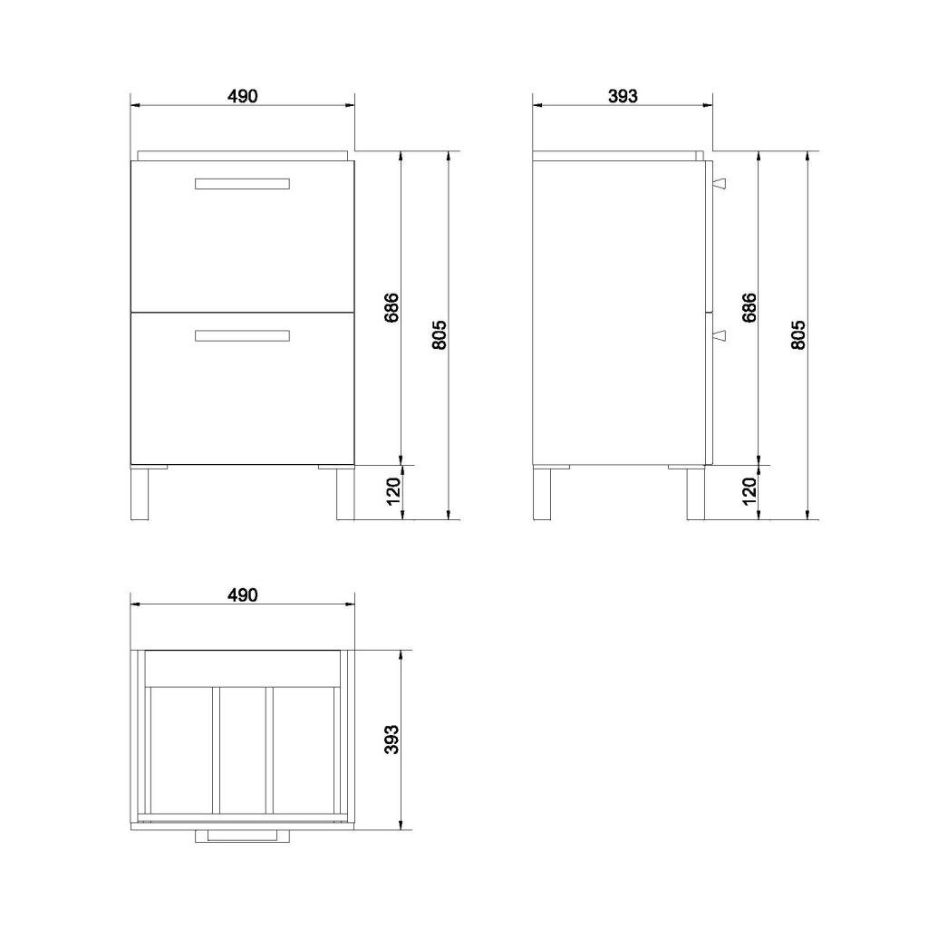 Тумба под умывальник подвесная Cersanit Melar FZZW1005540417 49x68,6x39,3 см Белый (97921) - фото 2