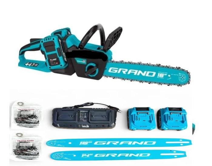 Пила цепная аккумуляторная Grand АПЦ-40А/16-4 бесщеточный мотор/2 аккумулятора 4 Ач/2 цепи/2 шины 405 мм/двойной ЗУ (32510524) Пила цепная аккумуляторная Grand АПЦ-40А/16-4 бесщеточный мотор/2 аккумулятора 4 Ач/2 цепи/2 шины 405 мм/двойной ЗУ (32510524)