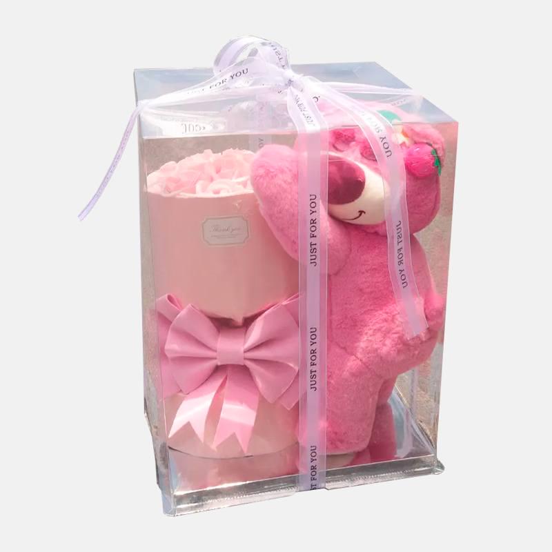 Мягкая игрушка Мишка с букетом цветов и LED подсветкой Мягкая игрушка Мишка с букетом цветов и LED подсветкой