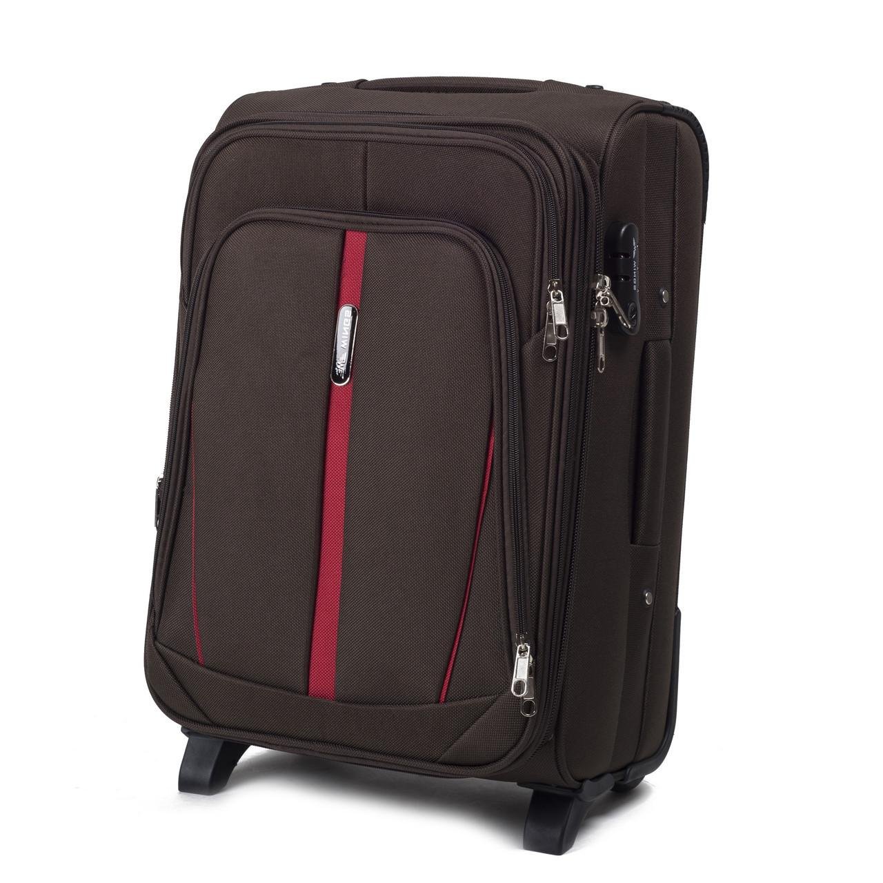 Валіза Wings 1706 мала 54х34х22 см ручна поклажа на 2 колесах Кавовий