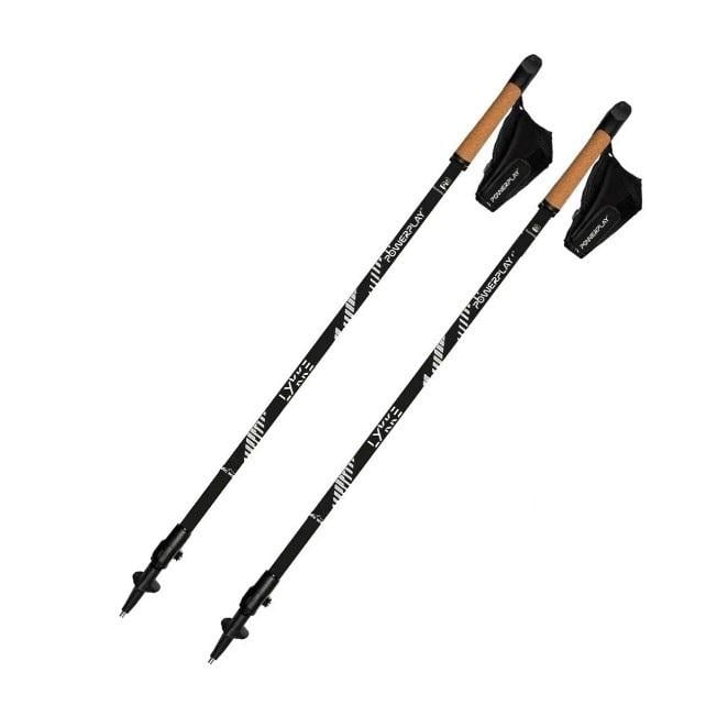 Палки для скандинавской ходьбы PowerPlay 9111 Lykke пара 80-135 см с двумя парами сапог и чехлом Black/White (PP_9111_White)