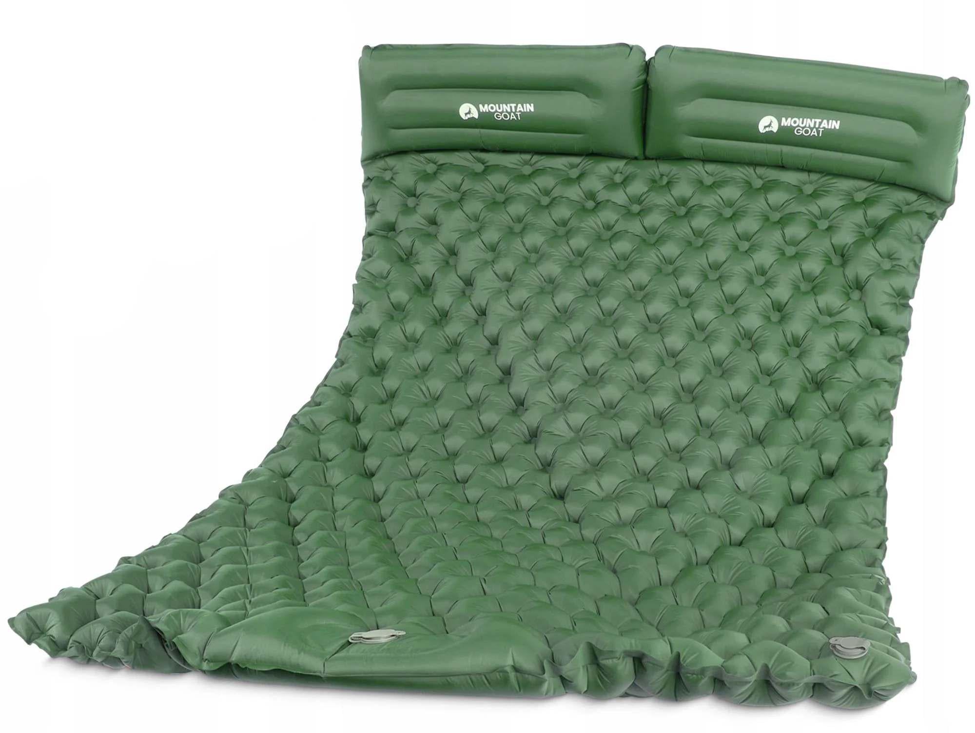 Каремат надувной Mountain Goat двухместный со встроенным насосом 200x120x7 см Navy Green (P-5905973403573)