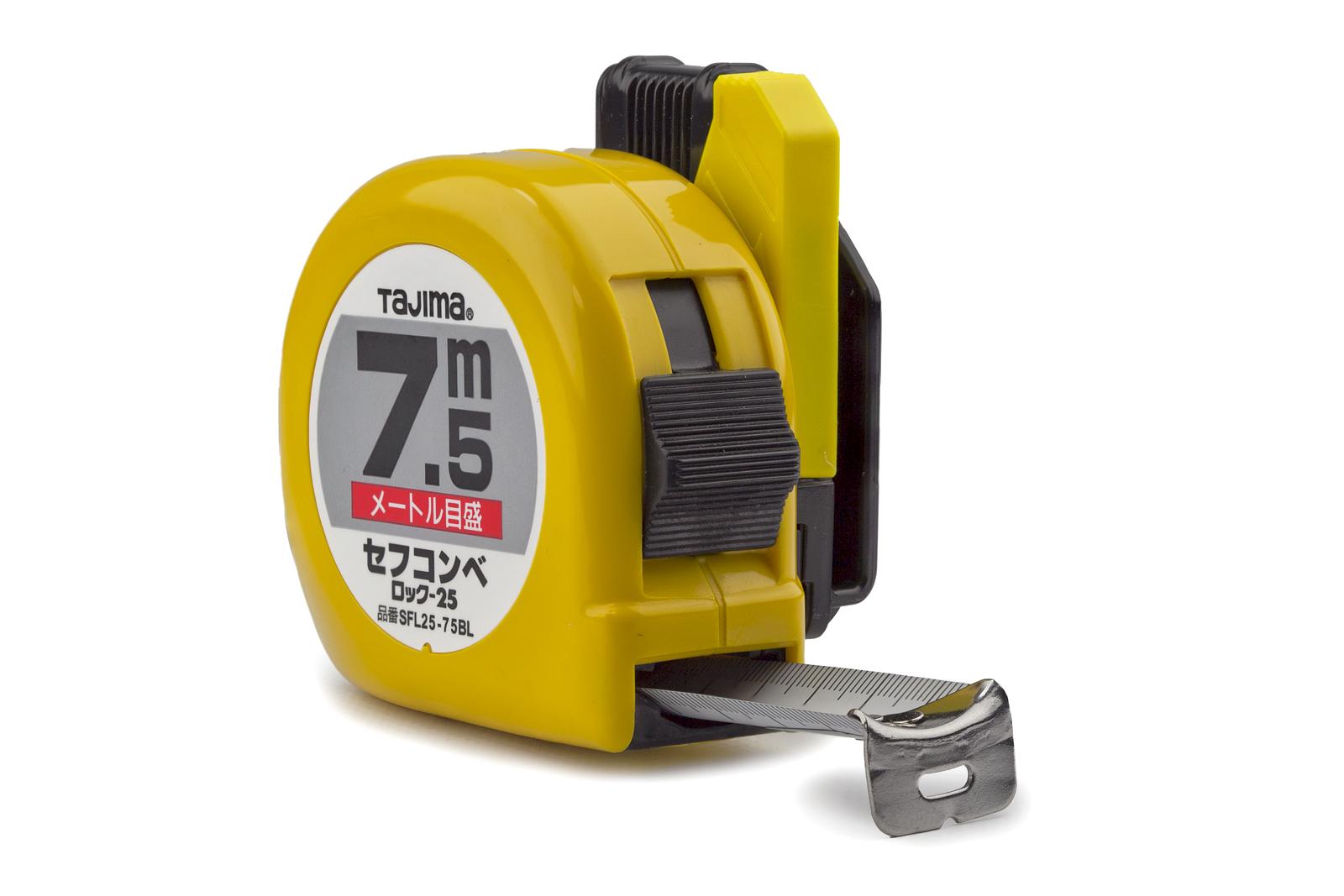 Рулетка строительная Tajima Hi Lock SFL25-75BL с держателем на пояс 7,5 м (1001-1911)