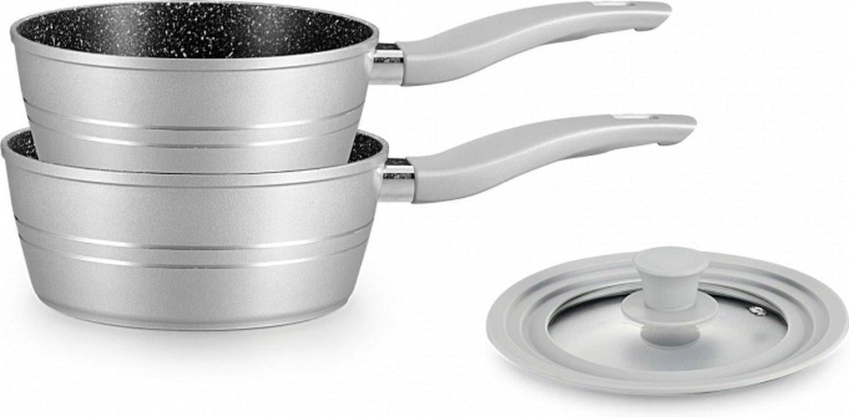 Набор посуды Royalty Line RL-FS2M 2 предметов мраморное покрытие Silver