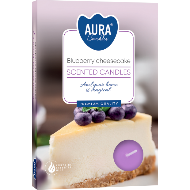 Ароматична свічка Bispol Scented Candle Blueberry Cheesecake 6 шт. (p15-359)