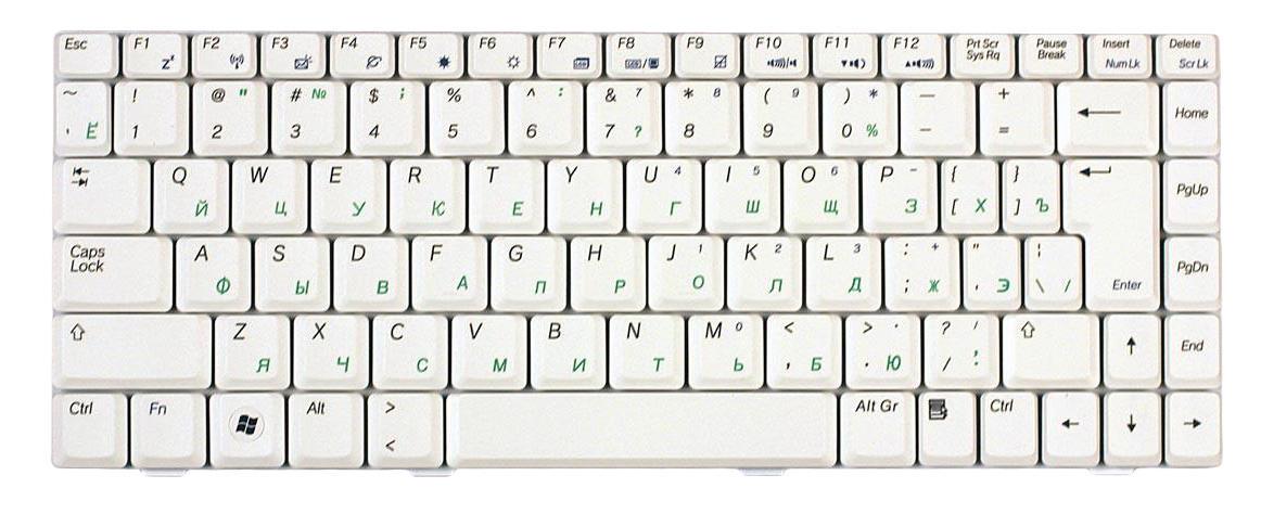 ᐉ Клавиатура для ноутбука Asus W5/W6/W7 White