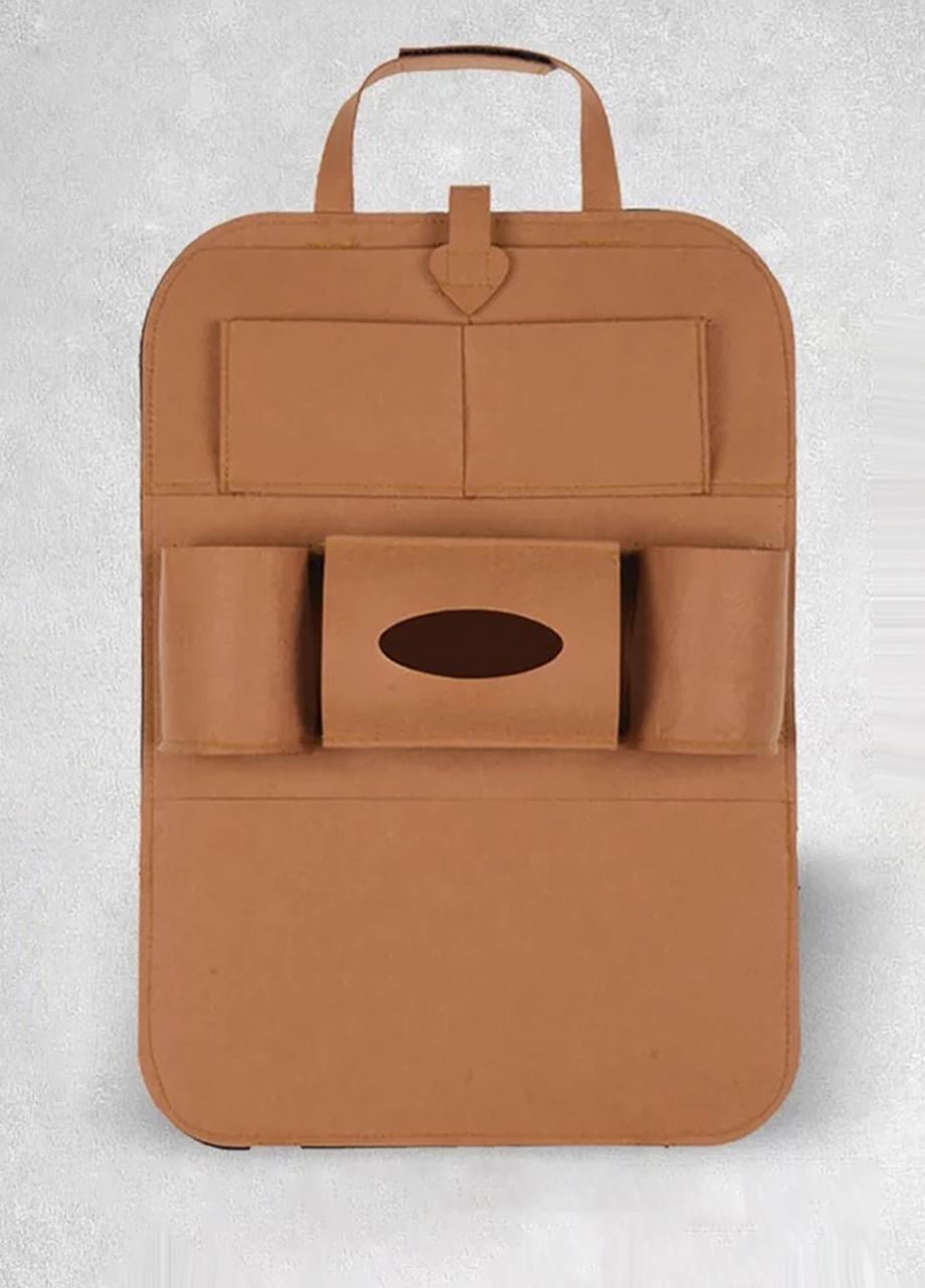 Органайзер автомобильный на спинку сиденья Antar KAR85 5 отделений из войлока 45х56 см Коричневый (47778)