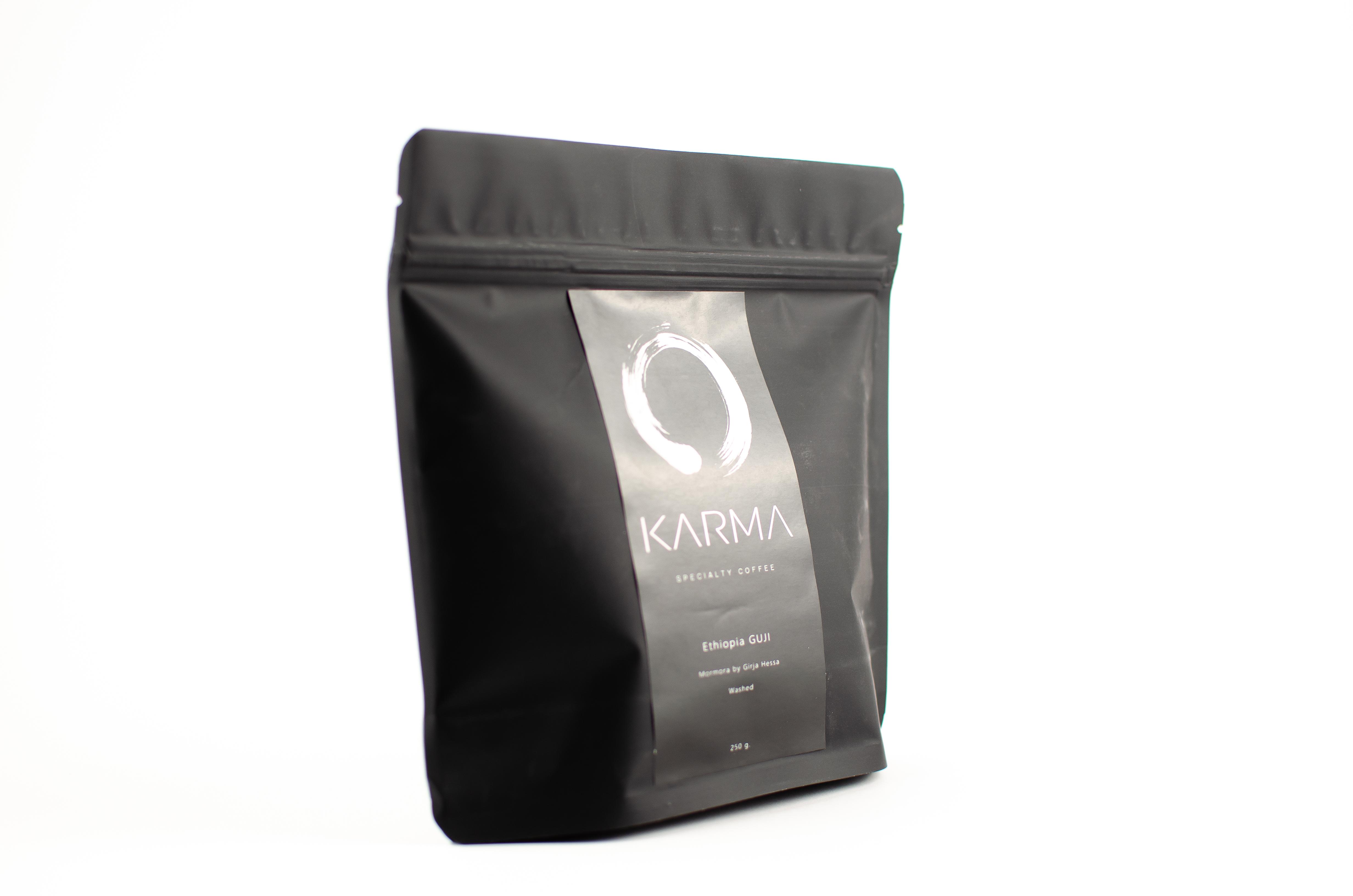 Кава натуральна кава в зернах 100% моносорт Arabica Ethiopia Guji Karma Specialty середнього обсмажування 250 г