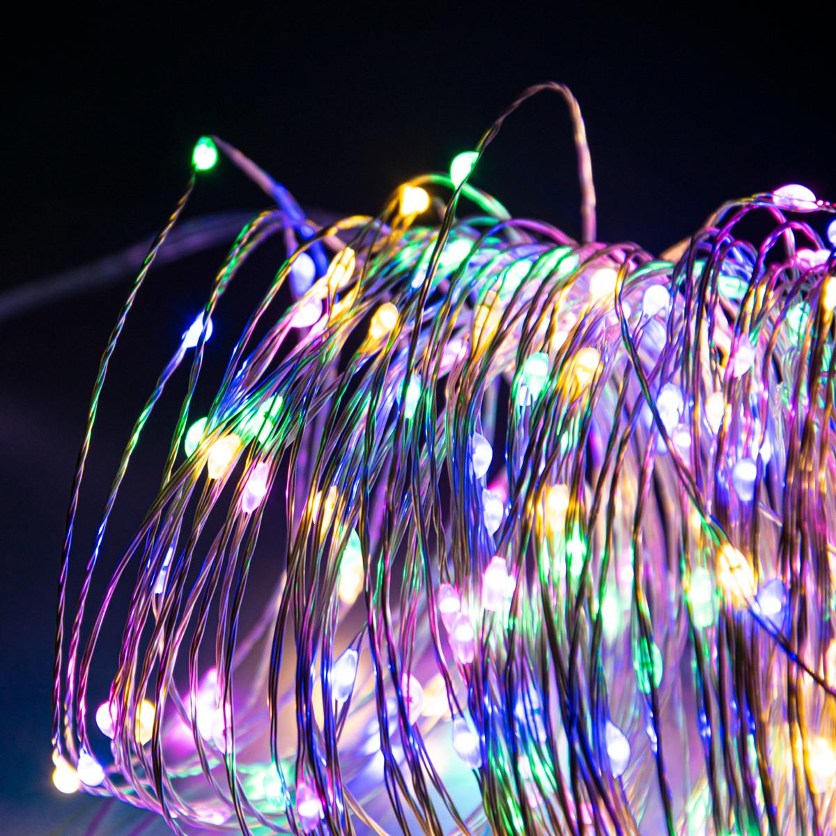 Гірлянда новорічна світлодіодна на батарейках "Крапля роси" 200 LED Multi 20 м Різнобарвний - фото 3 Гірлянда новорічна світлодіодна на батарейках "Крапля роси" 200 LED Multi 20 м Різнобарвний - фото 3