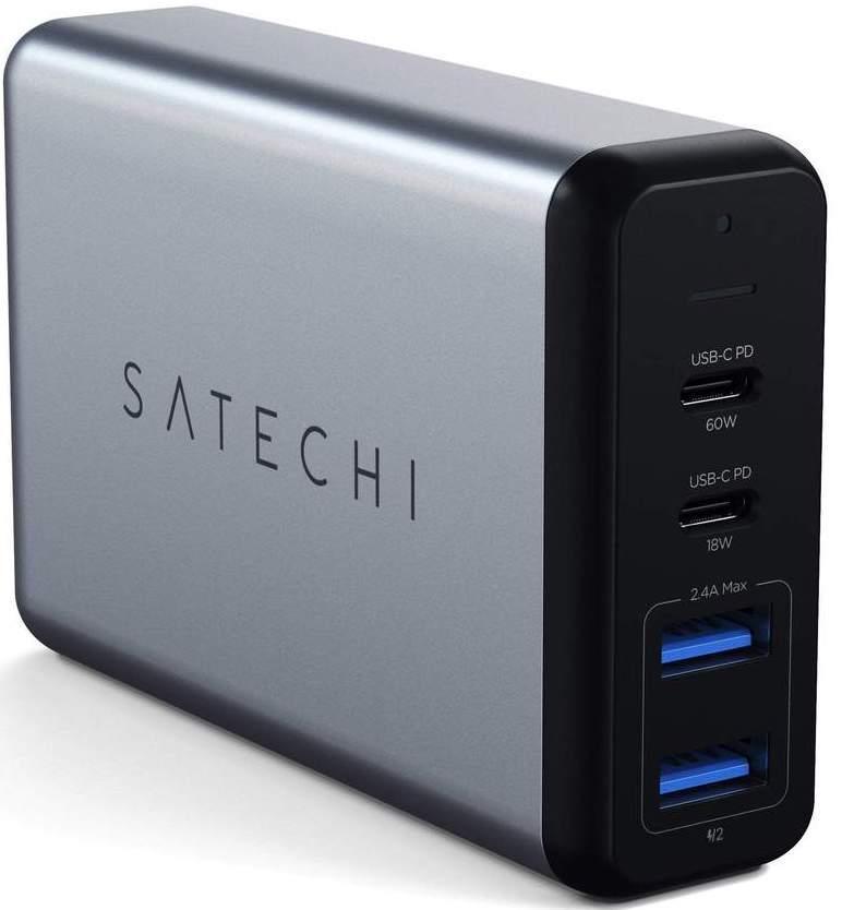 Сетевое зарядное устройство Satechi USB-C 75W Travel Charger, Space Gray (ST-MCTCAM)