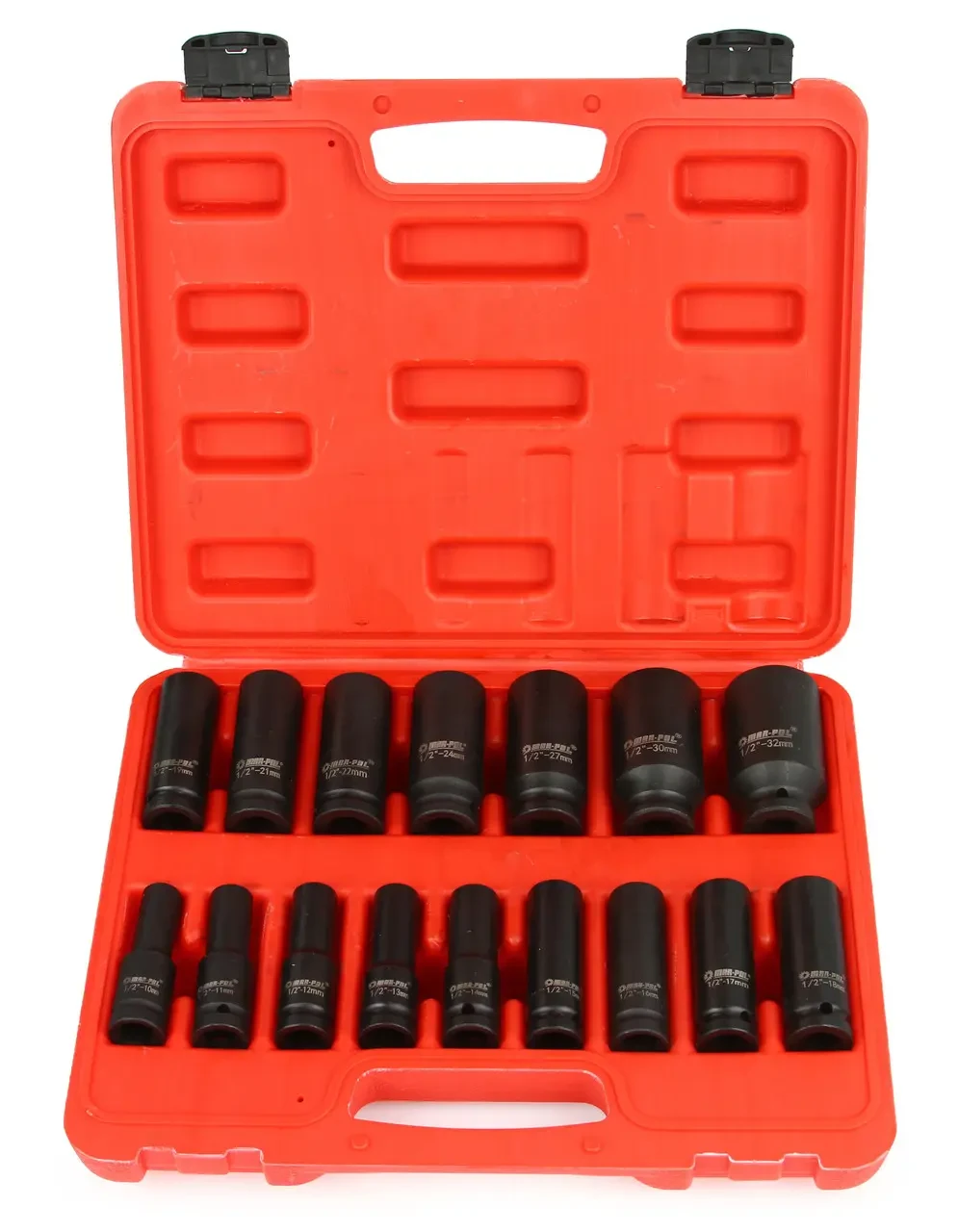 Набор ударных головок Mar-Pol M58256 1/2" CrV сталь 10-32 мм 16 шт. (33025486)