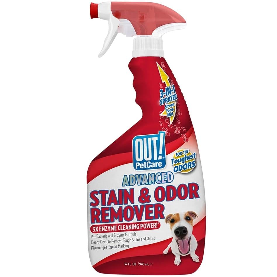 Засіб OUT! PetCare Advanced Stain & Odor Remover для видалення плям та запаху від життєдіяльності собак та котів 945 мл (out70674)