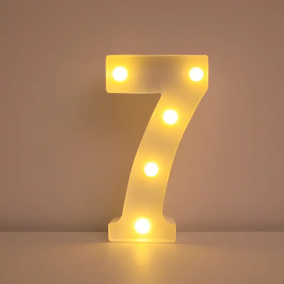 Цифра об'ємна 7 Led декоративна маленька 21x13 см Білий (1899/7) - фото 2 Цифра об'ємна 7 Led декоративна маленька 21x13 см Білий (1899/7) - фото 2