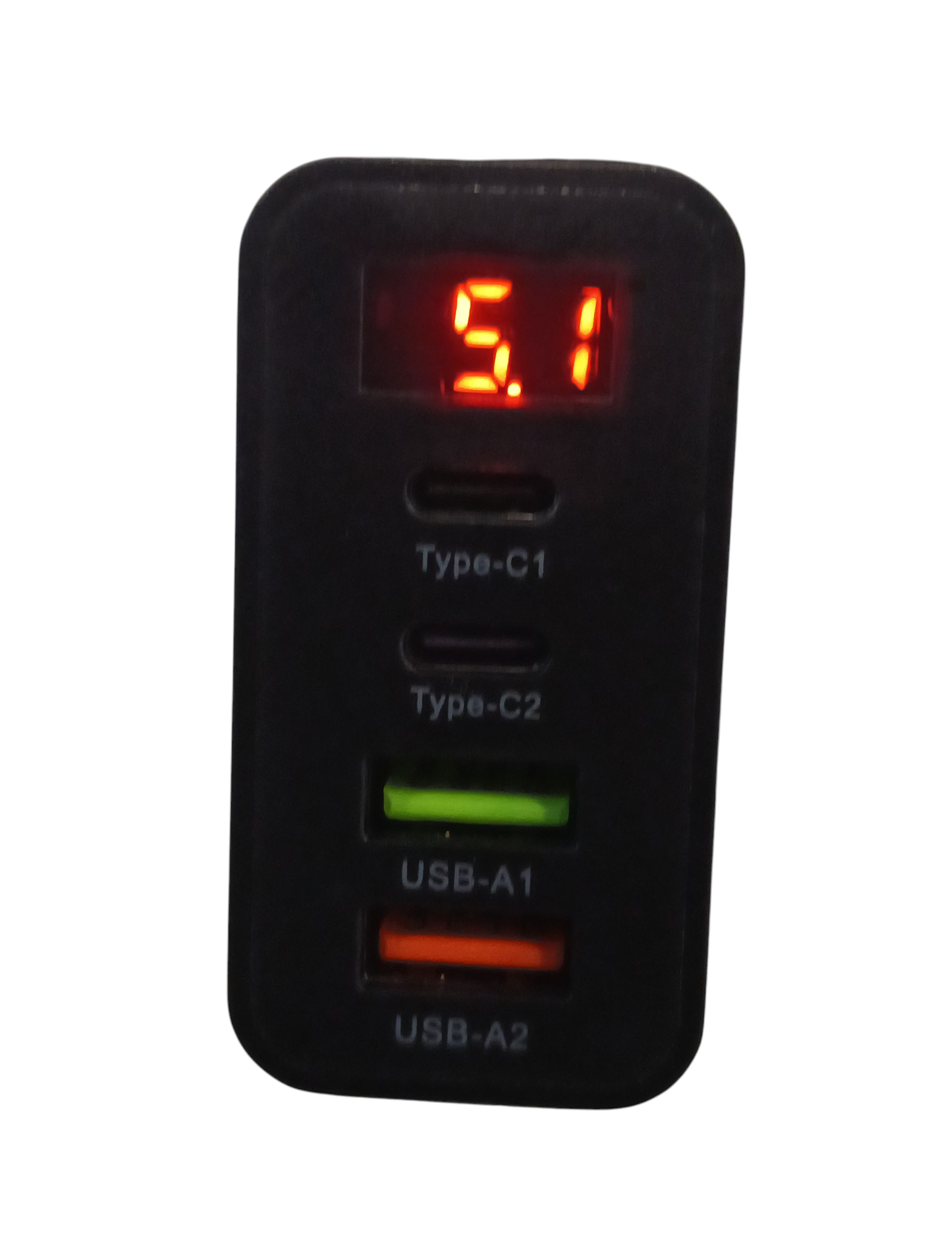 Пристрій мережевий зарядний на 4 порти 45 W/2-USB/2-PD з екраном Black - фото 5 Пристрій мережевий зарядний на 4 порти 45 W/2-USB/2-PD з екраном Black - фото 5