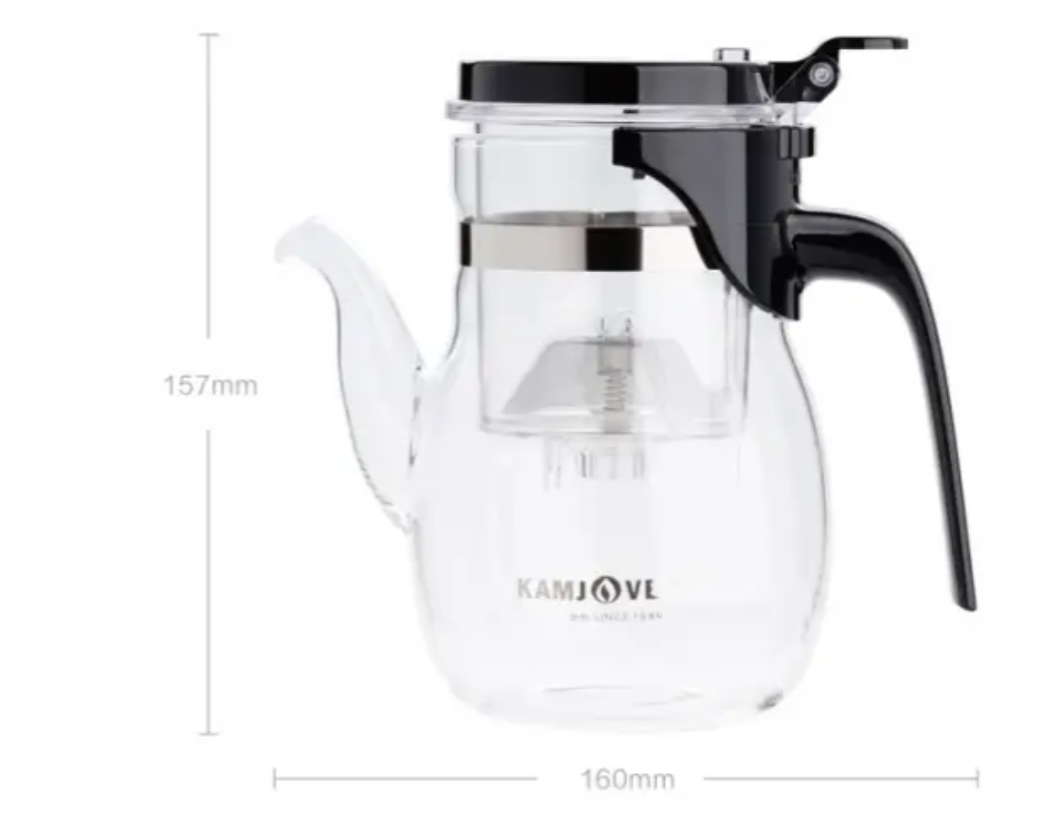 Заварник для чая гунфу Kamjove K-206 стеклянный с кнопкой 600 мл (249) - фото 7