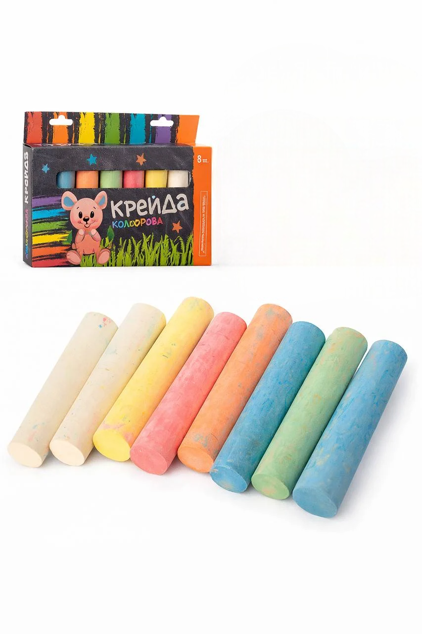 Мел для рисования Danko Toys MK 0215 на асфальте/бумаге/доске 8 цветов (2905879163)