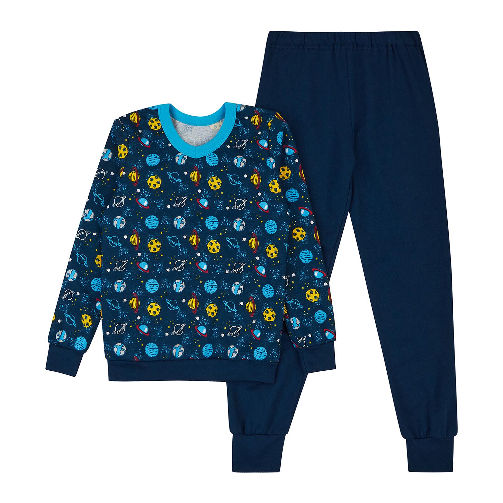 Пижама детская ЛяЛя теплая 104 см Синий (К3ФТ118)