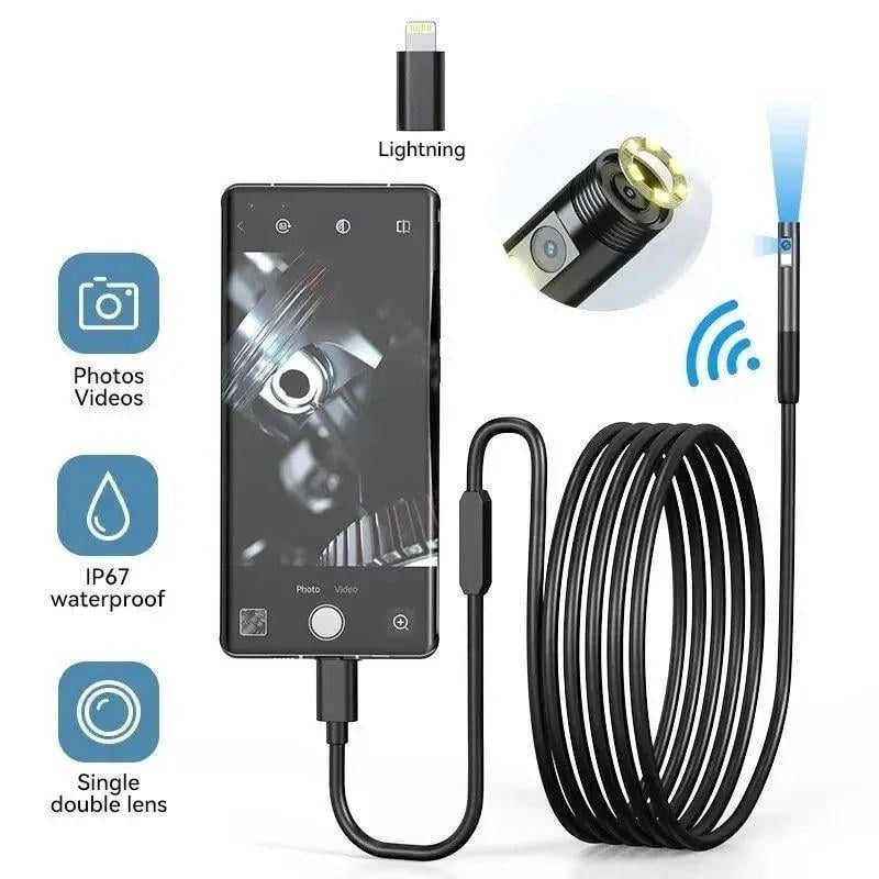 Камера эндоскопическая Inskam 3в1 с 2 линзами для iPhone/iPad/iOS/Android 8 мм жесткий 3 м - фото 2 Камера эндоскопическая Inskam 3в1 с 2 линзами для iPhone/iPad/iOS/Android 8 мм жесткий 3 м - фото 2