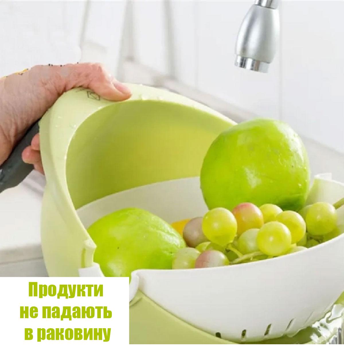 Дуршлаг универсальный Mesh Strainer пластиковый 2в1 Зеленый (MS-12934) - фото 7