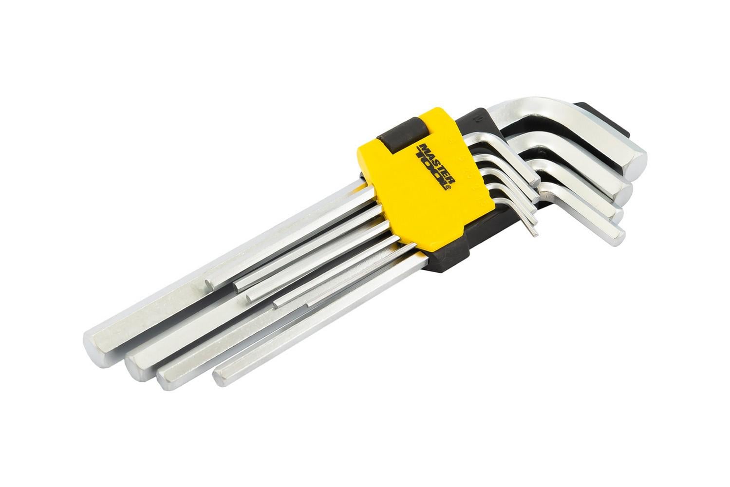 Ключи шестигранные MasterTool CrV 1,5-10 мм 74/172 мм 9 шт. (75-0956) Ключи шестигранные MasterTool CrV 1,5-10 мм 74/172 мм 9 шт. (75-0956)
