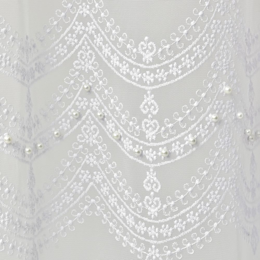 Тканина тюль фатин з вишивкою TAMA beyaz 122 гр/м2 305 см (27060) - фото 2