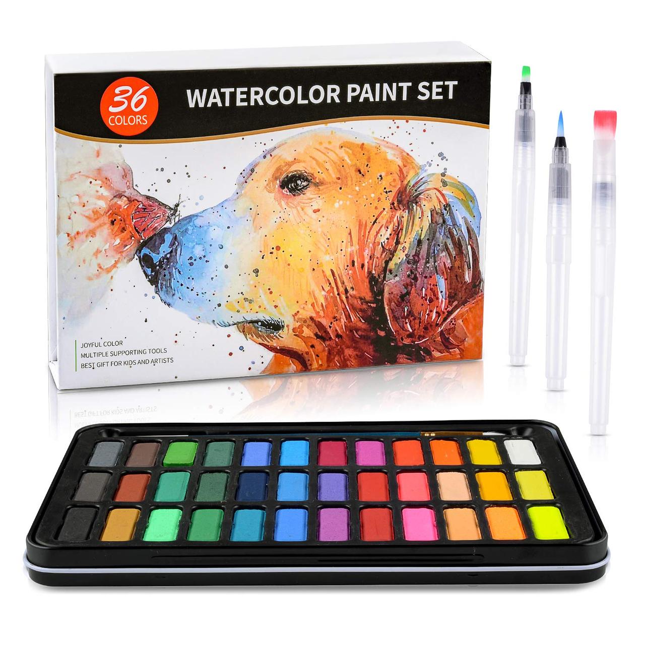 Акварельні фарби Professional Paint Set в металевому пеналі 36 кольорів