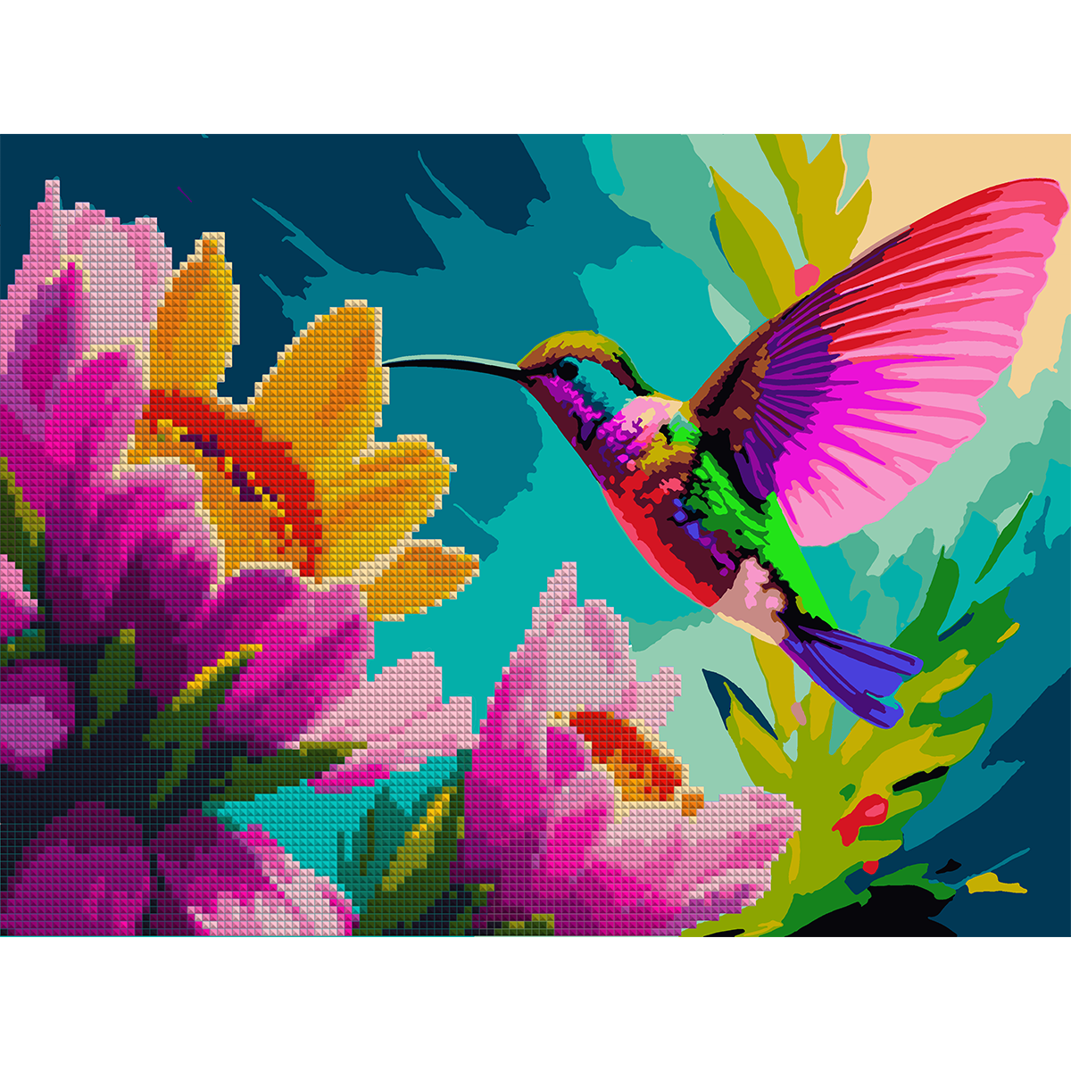 Картина по номерам с алмазной мозаикой Santi Колибри 30x40 см (Top-954682)