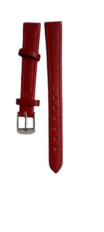 Ремешок для часов кожаный гладкий 12х155 мм Красный (3833) Ремешок для часов кожаный гладкий 12х155 мм Красный (3833)